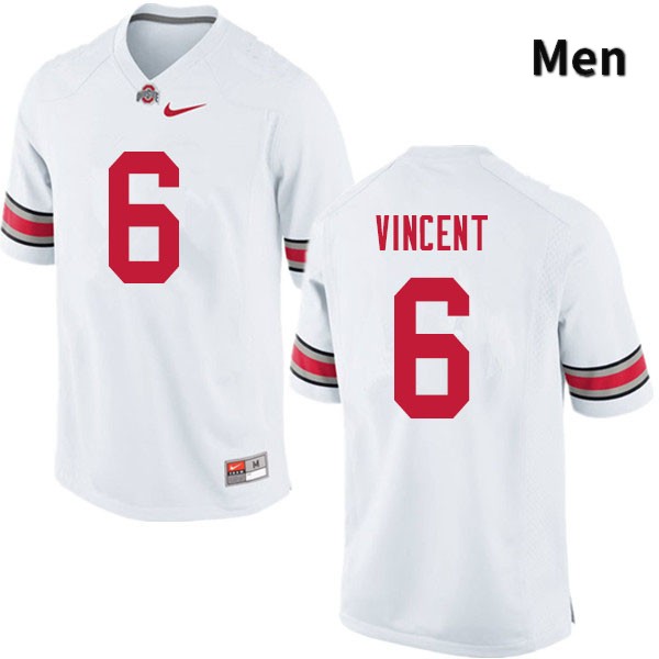 Ohio State Buckeyes Taron Vincent Men's #6 White Authentic Stitched College Football Jersey